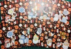ハンドメイド お菓子柄の紙にスノーマンのクリスマスコラージュ封筒 10枚 ②