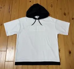 新品未使用WEGO フード付きTシャツ M ホワイト/ブラック