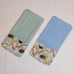 キッズ　ガーゼハンカチ２枚セット❁キューフォーザズー　ハンドメイド