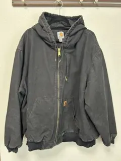 Carhartt フード付きジャンパー 3XL ブラック フルジップパーカー