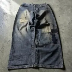 Pelle Pelle ペレペレ パッチワーク デニムW36 ワイド バギーのサムネイル