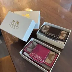 ※ポム様専用　【未使用】COACH 二つ折りキーケース ピンク ブラウン