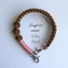 パラコード　ストラップ　スマホストラップ　ハンドストラップ　ブラウン　ピンク