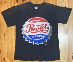 90s USA製 Pepsi 両面プリント Tシャツ 黒 シングルステッチのサムネイル