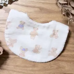 【9】 ハンドメイドスタイ たまご型スタイ ガーゼスタイ くま柄