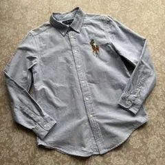ラルフローレン　ビッグポニー刺繍　オックスフォードボタンダウンシャツL ブルー