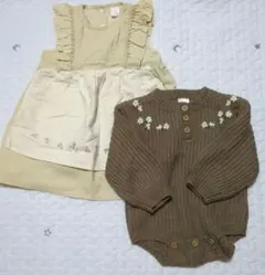 【タグ無し未着用】バースデイ　ロンパース＆ワンピースセット（70、80）