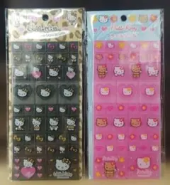 ハローキティ タイルシール ヒョウ柄＆日焼け　ハイビスカス