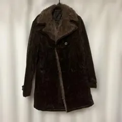 ファー付きブラウンハーフコート　ヴィンテージ美品