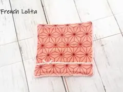 送料込☆たたみやすい！ピンクの麻の葉柄のふわふわやわらかWガーゼタオルハンカチ