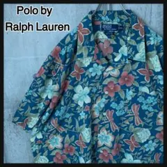 535【希少XXL】ポロバイラルフローレン☆開襟 CLAYTON アロハシャツ