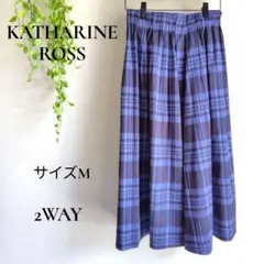 b2429【新品タグ付き】キャサリンロス2WAY リバーシブル チェック柄 M