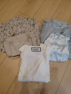 春の綺麗めワンピースとカーデセット