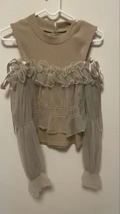 NOMAE ギャザーフリルドッキングブラウスのサムネイル