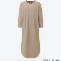 ユニクロ　ワッフルクルーネックワンピース