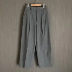 UNIQLO ワイドタックパンツ グレー S 股下71cm 補正なし