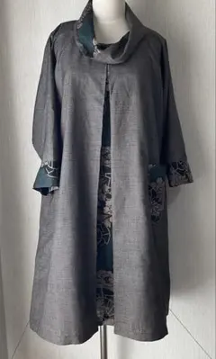 着物リメイク★大島紬チュニックワンピース★