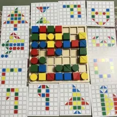 木製ブロック 知育玩具 パターンカード付き