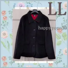 激安 新品 LL 黒ｘ赤フリース ジャケット コート ピーコート 大きいサイズ