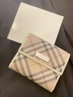 Burberry Blue label がま口 三つ折財布 チェック