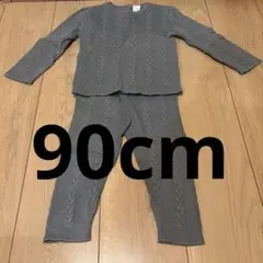 キッズ ニットセットアップ 90cm カーキ