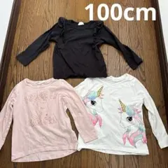 H&M ユニコーン　98cm ロンT ２枚　シシュノン黒トップス　100cm