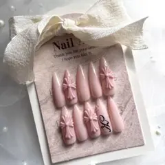 ネイルチップ　ワンホン　クロム　シズニルック　Y2K ピンク　イニシャル