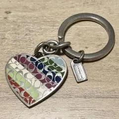 安*様 Coach ハート型キーホルダー　マルチカラー