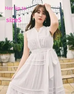 近年♡Her lip to Scala Lace-Trimmed Dress S