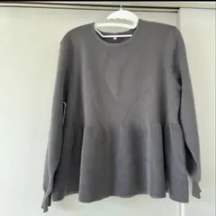 coca グレー ペプラムスタイル 長袖ニット