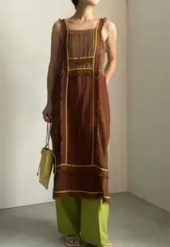 【美品】Ameri VINTAGE MESH FRINGE LONG TOPのサムネイル