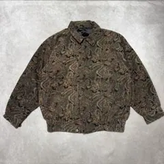 ペイズリー柄 コーデュロイジャケット 短丈 L フルパターン