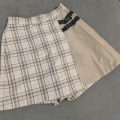 【150cm】 グローバルワーク キュロット スカート ベージュ チェック