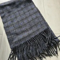 メンズマフラーグレー×ブルーカシミヤ