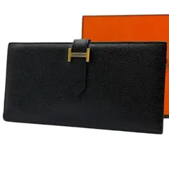 【美品】HERMES エルメス べアン ブラック □L刻印 長財布