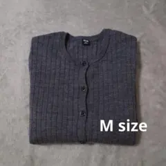 UNIQLO メリノリブクルーネックショートカーディガン　07 GRAY