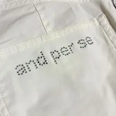 アンパスィ　薄手　レディース　ゴルフパンツ　オフホワイト　ギャザー　Lのサムネイル