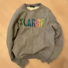 【X-LARGE】 エクストララージ　スウェット　トレーナー　Lサイズ　グレーのサムネイル