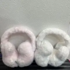 ディズニーリゾート　イヤーマフ　ミッキー　ホワイト　ピンク　セット