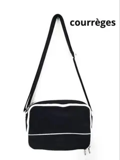 クレージュ ショルダーバッグ 黒 ロゴ入り