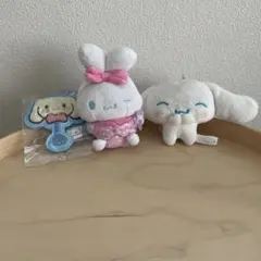 シナモロール ぬいぐるみ＆刺繍キーホルダー3点セット