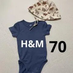 H&M オーガニックコットンロンパースと帽子セット 68