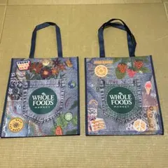 Whole Foods Market エコバッグ デニム風デザイン　2点セット