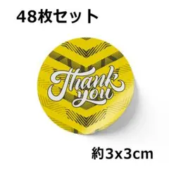 【48枚セット｜約3cm｜手作り品】サンキュー ありがとうシール #008