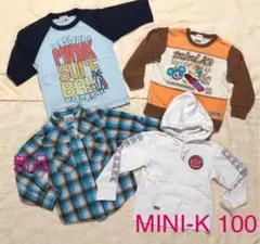 ☆MINI-K 100新品タータンチェックシャツ・トレーナー・白トレーナー・長T