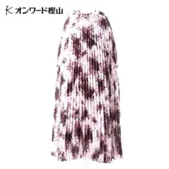 K オンワード樫山 花柄プリーツロングスカート 美品のサムネイル