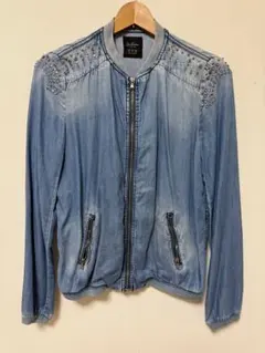 ZARA デニム　スタッズ　ジャンバー　ジャケット　S