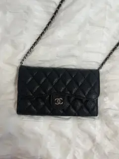 ブラック チェーンショルダーバッグ ミニバッグ