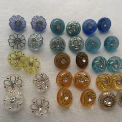 ③クリアボタン プラボタン 飾りボタン 30個セット 13mm まとめ売り