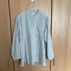 UNIQLO グレー バンドカラーシャツ Lサイズ